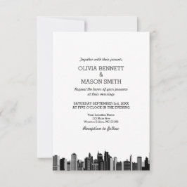 New York City Skyline Cityscape Wedding Invitation Kaart