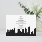 New York City Skyline Cityscape Wedding Invitation Kaart (Staand voorkant)