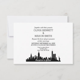 New York City Skyline Cityscape Wedding Invitation Kaart