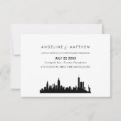 New York City Skyline Cityscape Wedding Invitation Kaart (Voorkant)