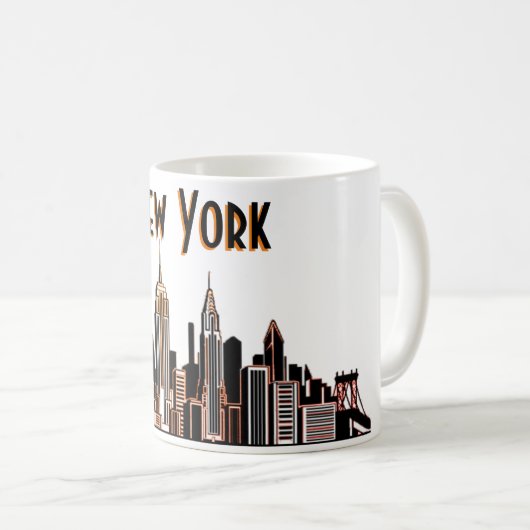 New York City Skyline Coffee Mok (Voorkant rechts)