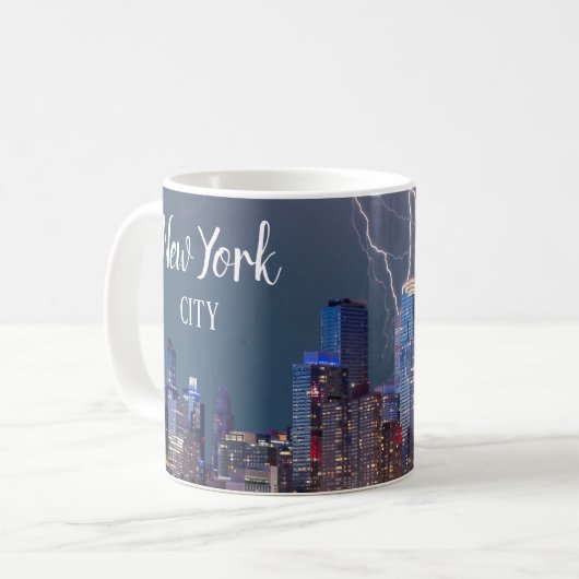 New York City Skyline Coffee Mok Lightning (Voorkant links)