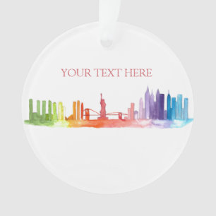 NEW YORK CITY skyline Colorful NYC illustratie Ornament