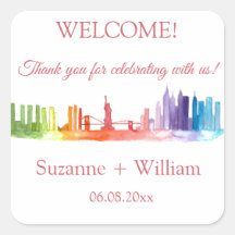 NEW YORK CITY skyline Colorful rainbow Weddenschap