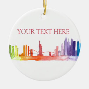 NEW YORK CITY skyline Colorful regenboog modern Keramisch Ornament
