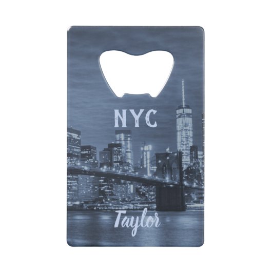 New York City Skyline Creditkaart Flessenopener (Voorkant)