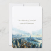 New York City Skyline Dawn Save-the-Date Kaart (Achterkant)