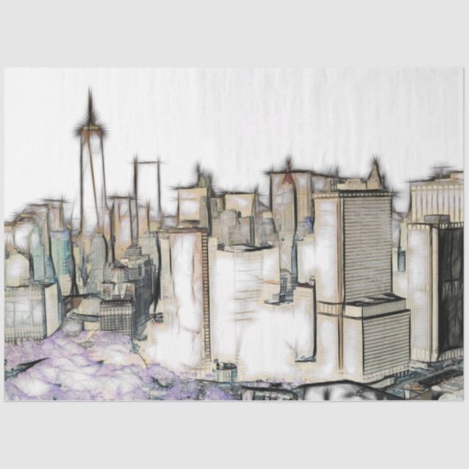 New York City Skyline Decoupage Tissuepapier (Voorkant)