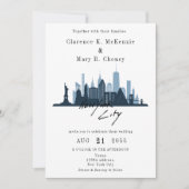 New York City Skyline Destination Wedding Kaart (Voorkant)