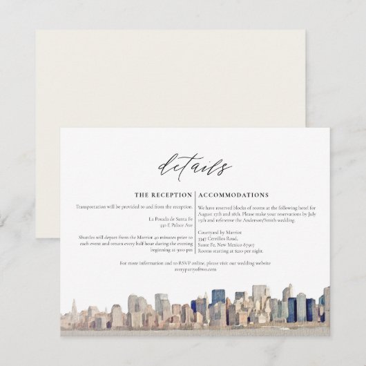 NEW YORK CITY Skyline Details Enclosure Card Kaart (Voorkant / Achterkant)
