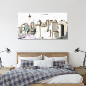 New york City Skyline Drawing Canvas Afdruk (Insitu (Slaapkamer))