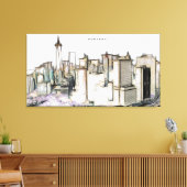 New york City Skyline Drawing Canvas Afdruk (Insitu (Woonkamer))