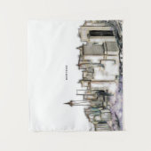 New york City Skyline Drawing Wandkleed (Voorkant)