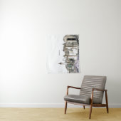 New york City Skyline Drawing Wandkleed (In situ)