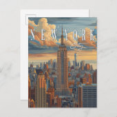New York City Skyline - Een Briefkaart om te ontho (Voorkant / Achterkant)