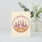 New York City Skyline Emblem Briefkaart (Staand voorkant)