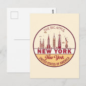 New York City Skyline Emblem Briefkaart (Voorkant / Achterkant)