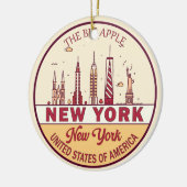 New York City Skyline Emblem Keramisch Ornament (Links)