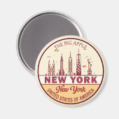 New York City Skyline Emblem Magneet (Voorkant / Achterkant)