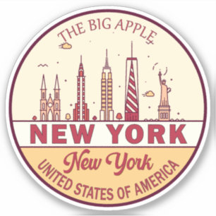 New York City Skyline Emblem Shot Sticker