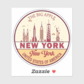 New York City Skyline Emblem Shot Sticker (Vel)