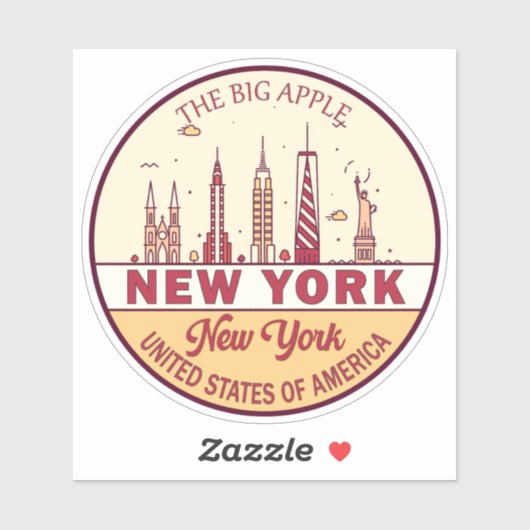 New York City Skyline Emblem Shot Sticker (Vel)