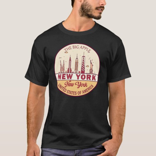 New York City Skyline Emblem T-shirt (Voorkant)
