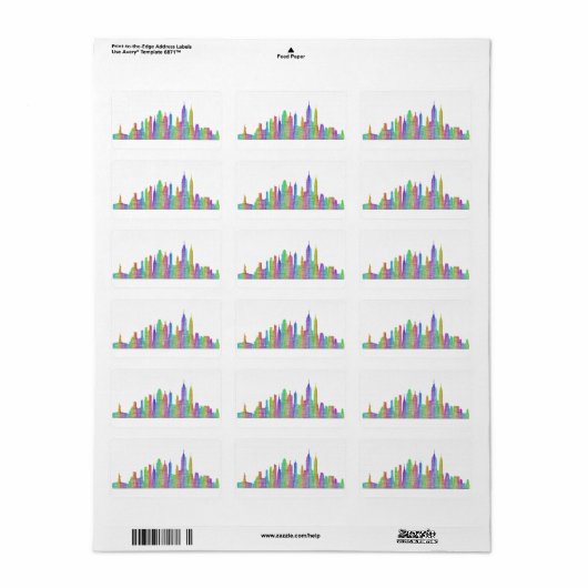 New York City skyline Etiket (Full Sheet)