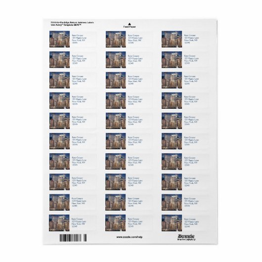 New York City Skyline Etiket (Full Sheet)