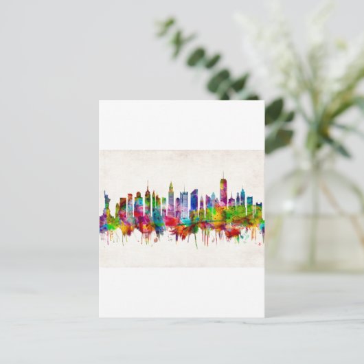 New York City Skyline Feestdagenkaart (Staand voorkant)