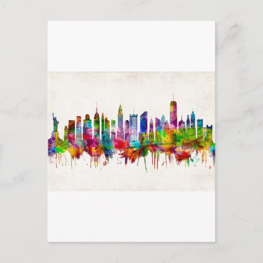 New York City Skyline Feestdagenkaart (Voorkant)