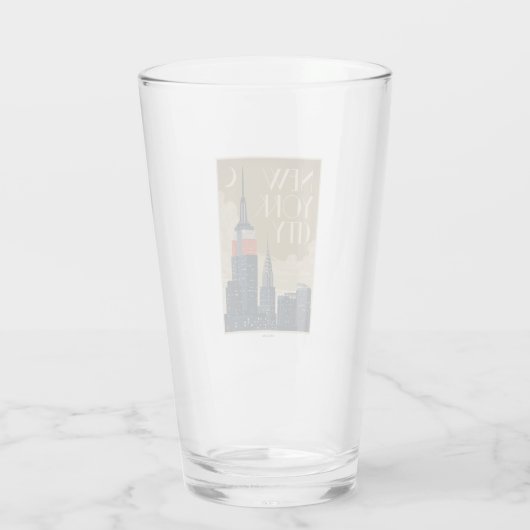 New York City Skyline Glas (Achterkant)