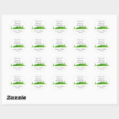 NEW YORK CITY skyline green Favors Weddings Ronde Sticker (Vel)
