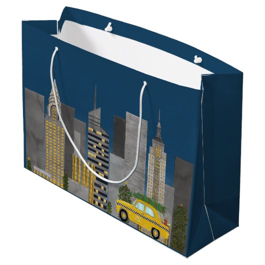 New York City Skyline Groot Cadeauzakje (Achterkant Gekanteld)