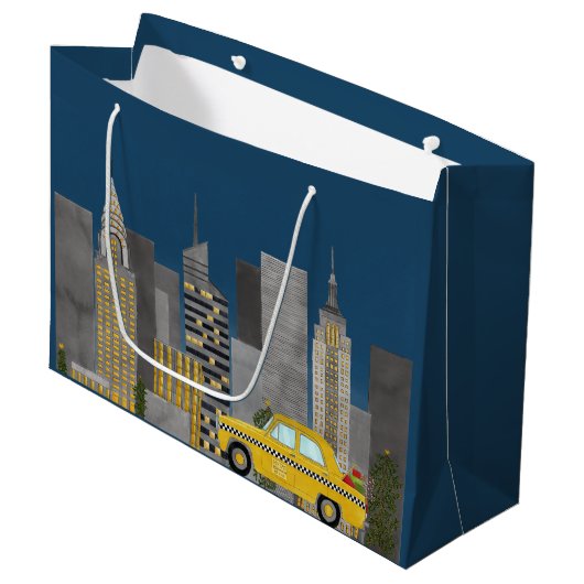 New York City Skyline Groot Cadeauzakje (Voorkant Gekanteld)