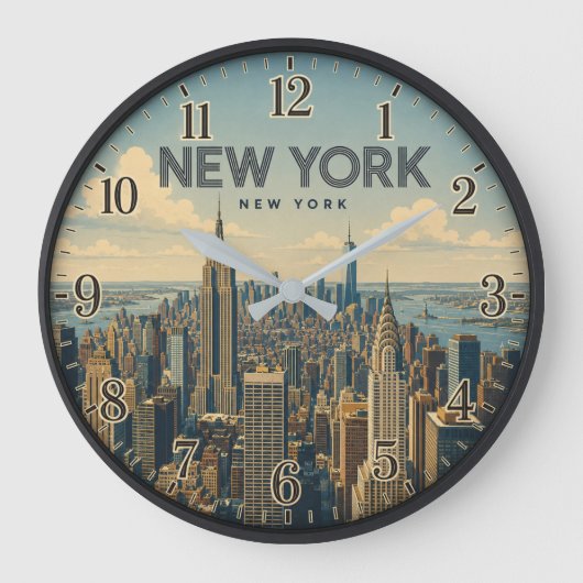 New York City Skyline Grote Klok (Voorkant)