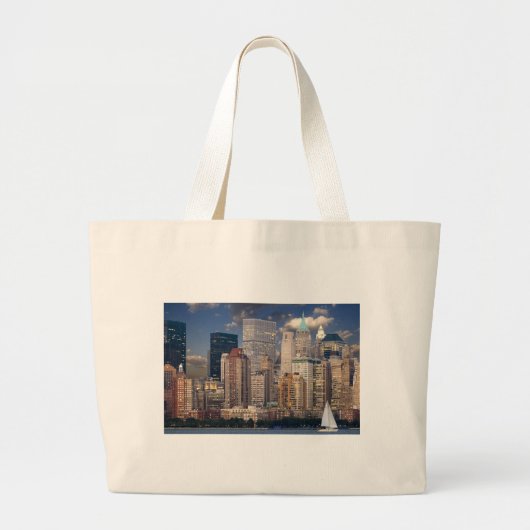New York City Skyline Grote Tote Bag (Voorkant)