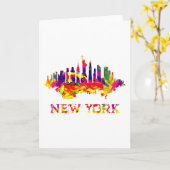New York City skyline helder kleurrijk Kaart (Gele Bloem)