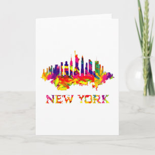 New York City skyline helder kleurrijk Kaart