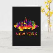 New York City skyline helder kleurrijk Kaart (Gele Bloem)