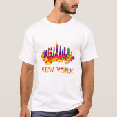 New York City skyline helder kleurrijk T-shirt (Voorkant)