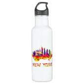 New York City skyline helder kleurrijk Waterfles (Voorkant)