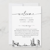 New York City Skyline huwelijksprogramma 5x7 Kaart (Voorkant)
