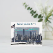 New York City Skyline Illustratie Briefkaart (Staand voorkant)