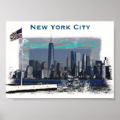New York City Skyline Illustratie Poster (Voorkant)