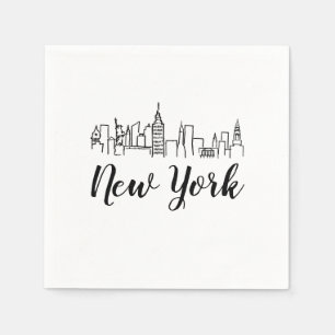New York City Skyline Illustratie Servet