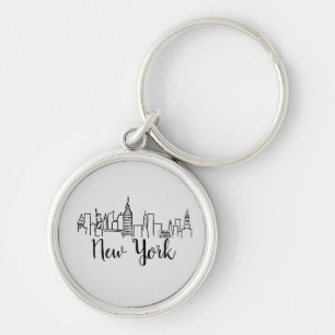 New York City Skyline Illustratie Sleutelhanger