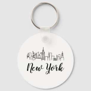 New York City Skyline Illustratie Sleutelhanger