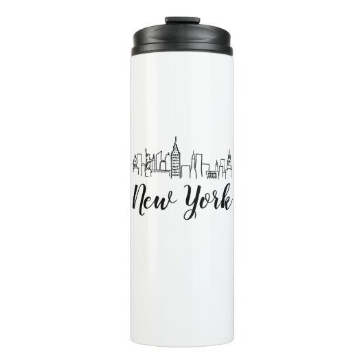 New York City Skyline Illustratie Thermosbeker (Voorkant)