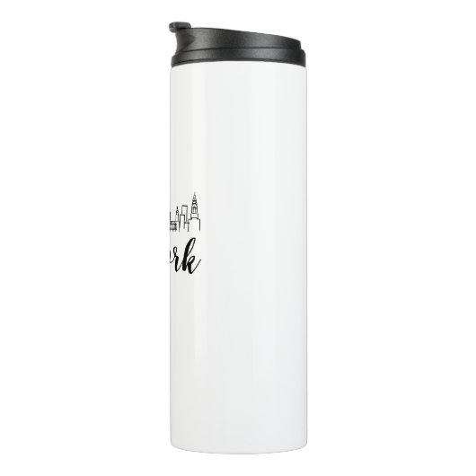 New York City Skyline Illustratie Thermosbeker (Geroteerd rechts)